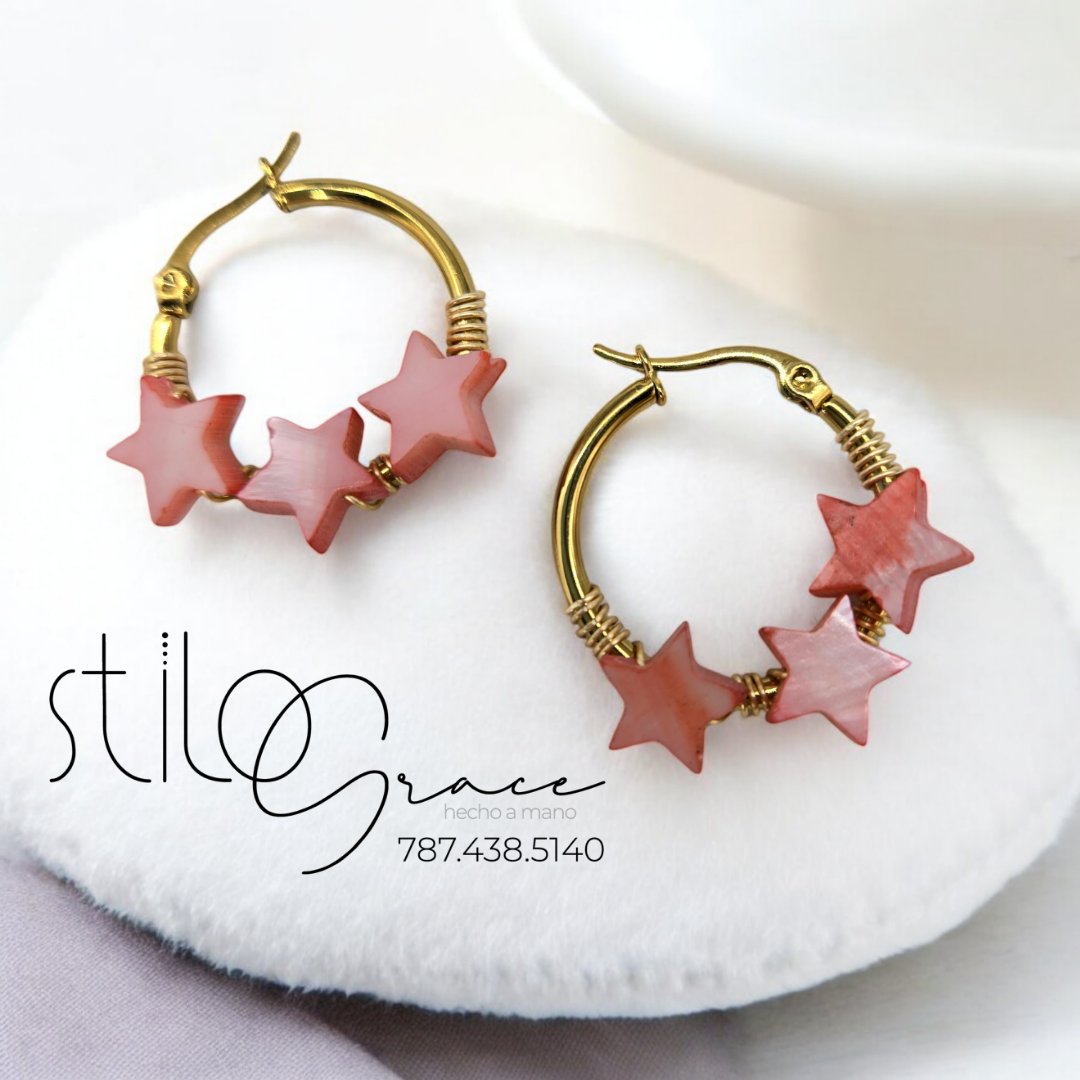 "Pantallas en nácar Carol" "Mother-of-pearl earrings Carol"