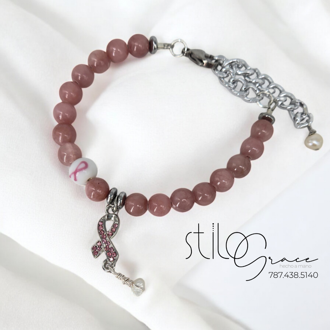 "Pulsera Cáncer de Seno" "Breast Cancer Bracelet "