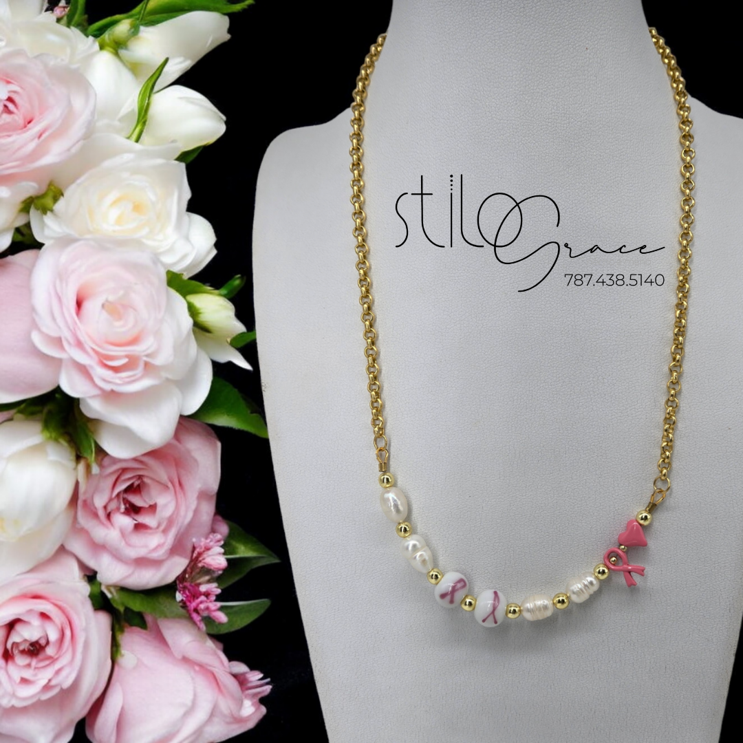 "Collar Cáncer de Seno" "Breast Cancer Necklace"