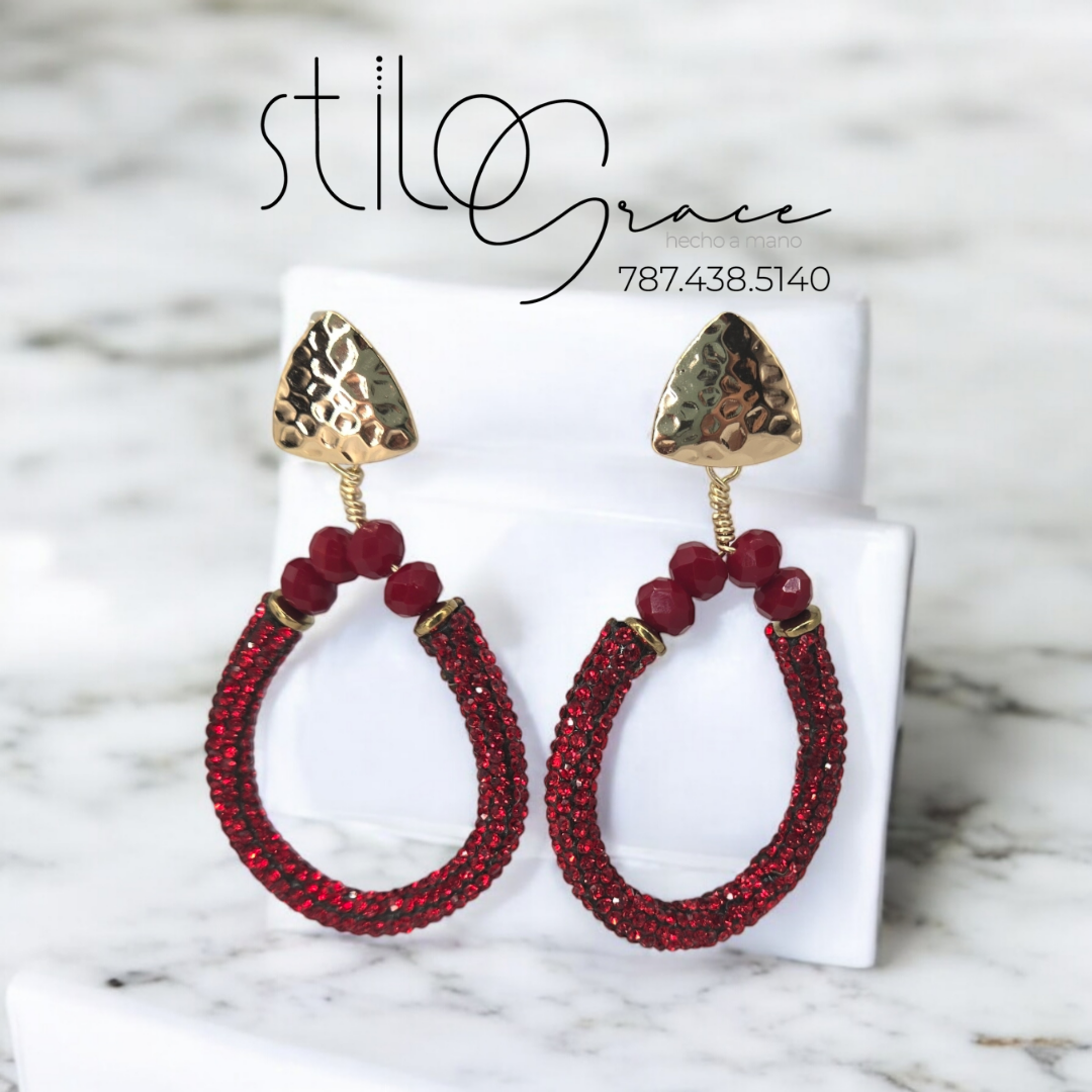 "Pantallas en rhinestone Tirzah" "Rhinestone earrings Tirzah"