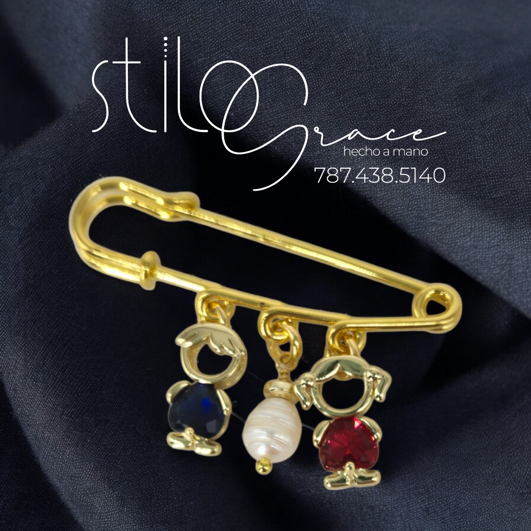"Prendedor de charms de niños" "Children's charm pin"
