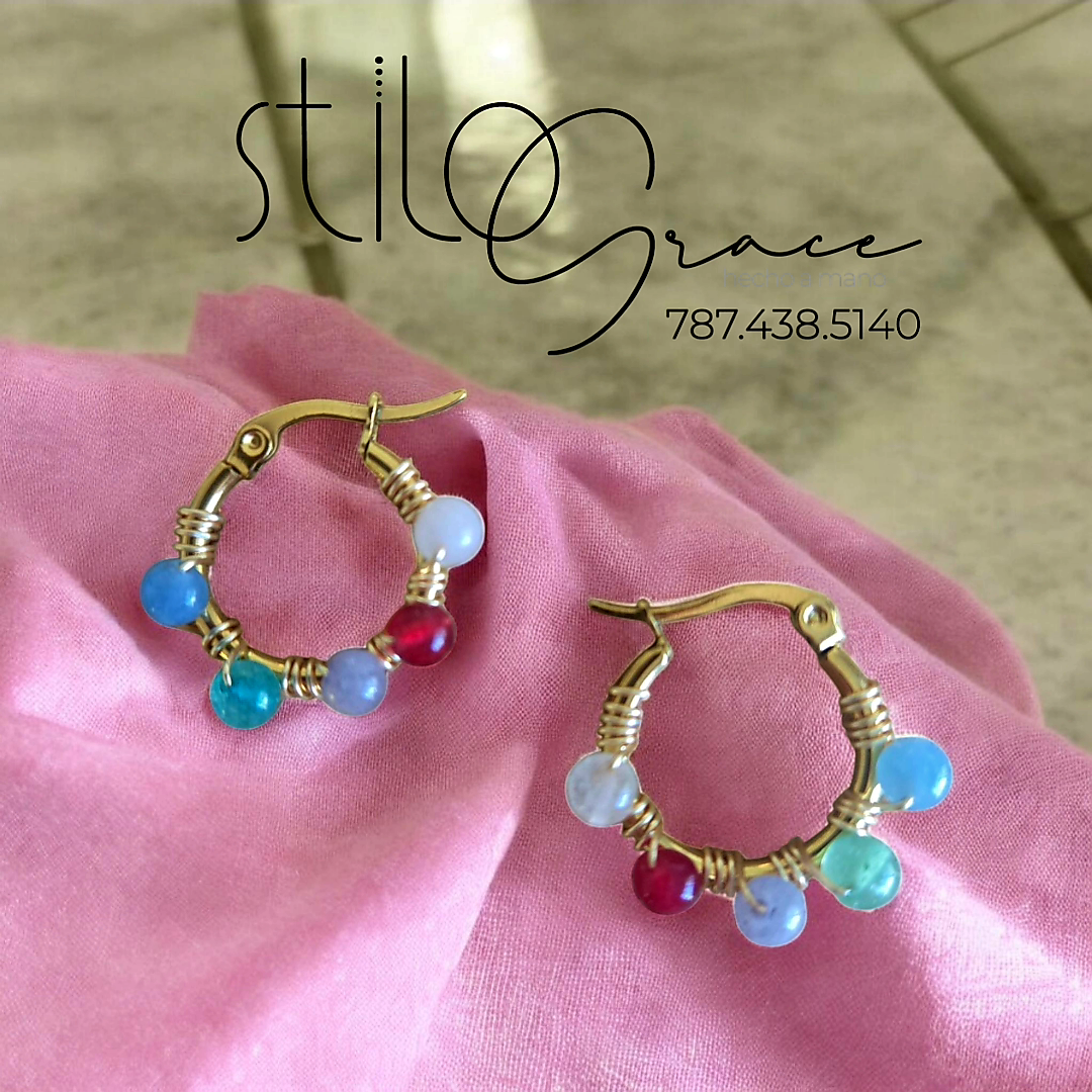 "Pantallas alambradas Marilia" "Wire earrings Marilia"