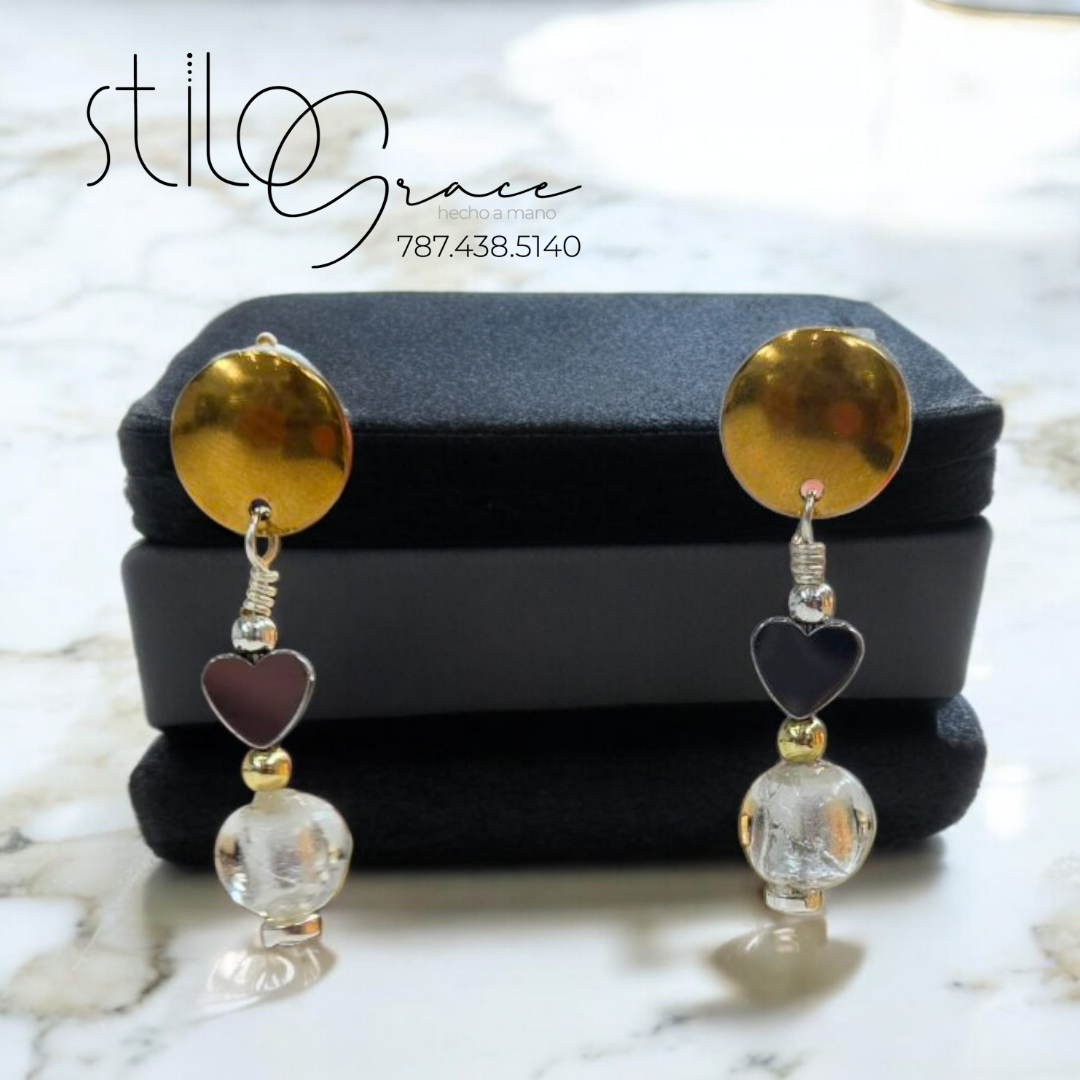 "Pantallas en lampwork Melisa" "Lampwork earrings Melisa"