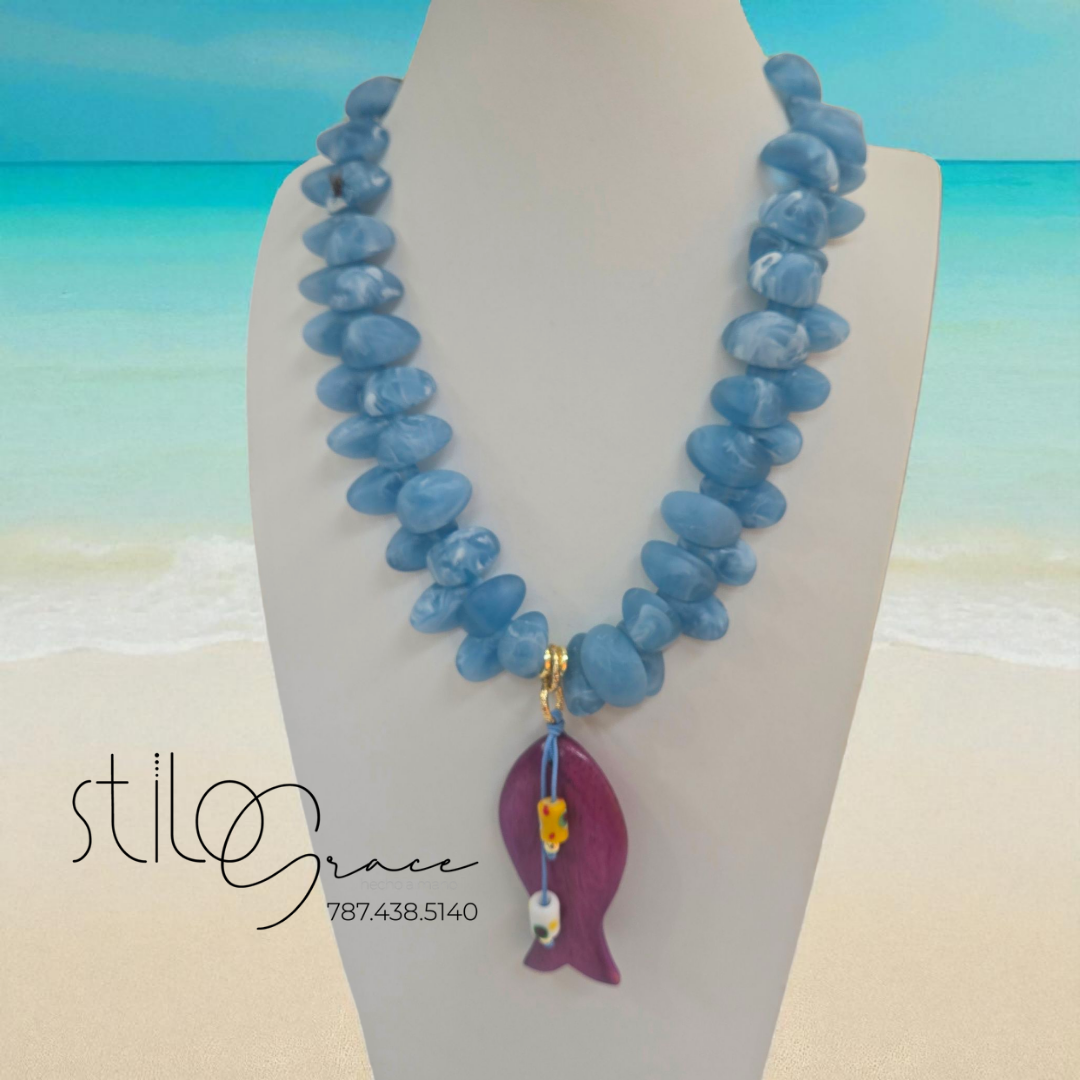 "Collar de pez Marlin" "Marlin Fish Necklace"