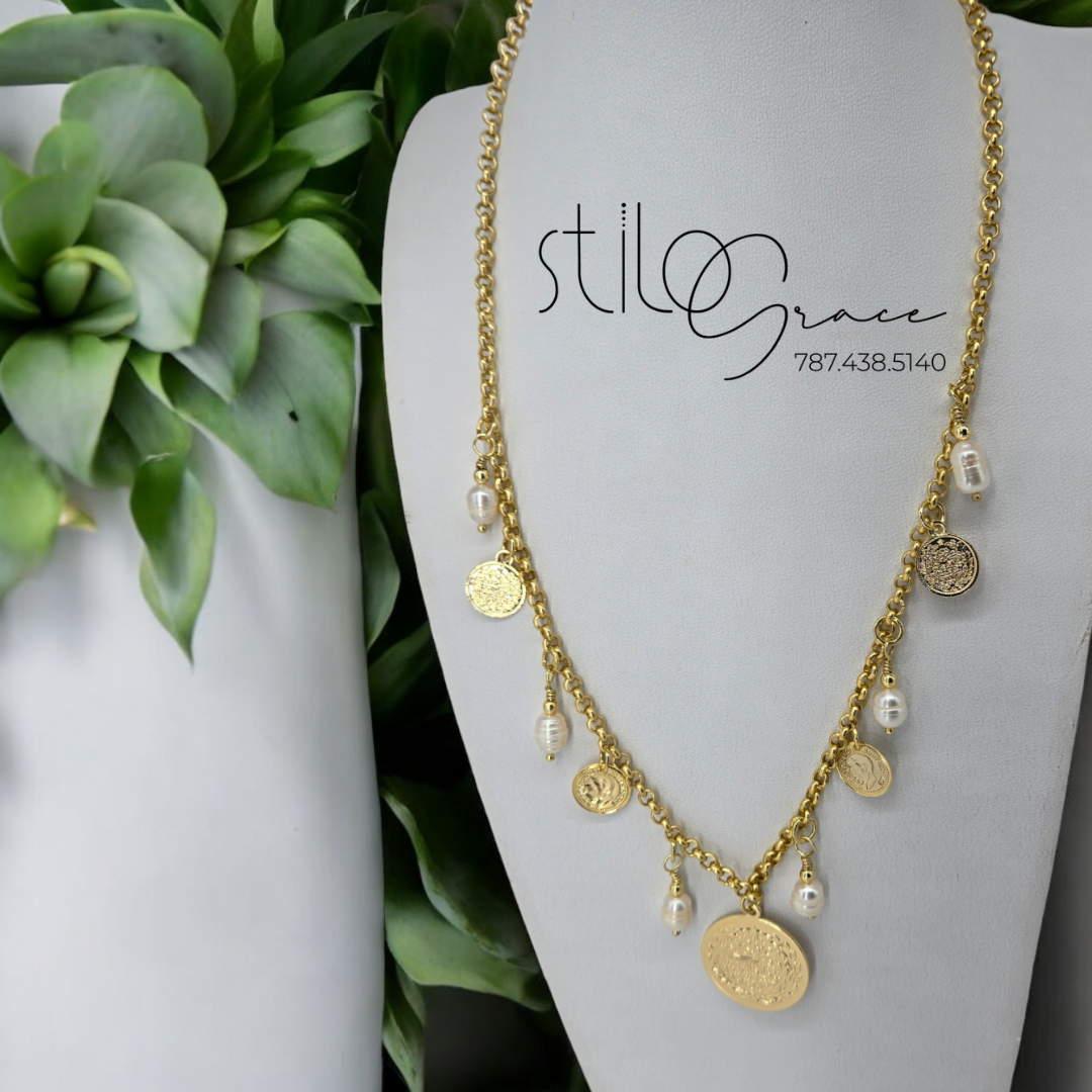 "Collar de monedas Indi" "Coin necklace Indi"