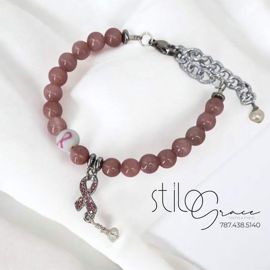 "Pulsera Cáncer de  Seno"            "Breast Cancer Bracelet "