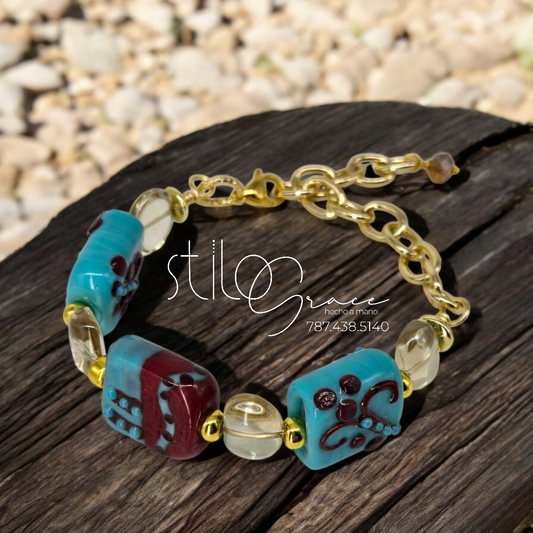 "Pulsera en lampwork Anibelle"         "Lampwork Bracelet Anibelle"