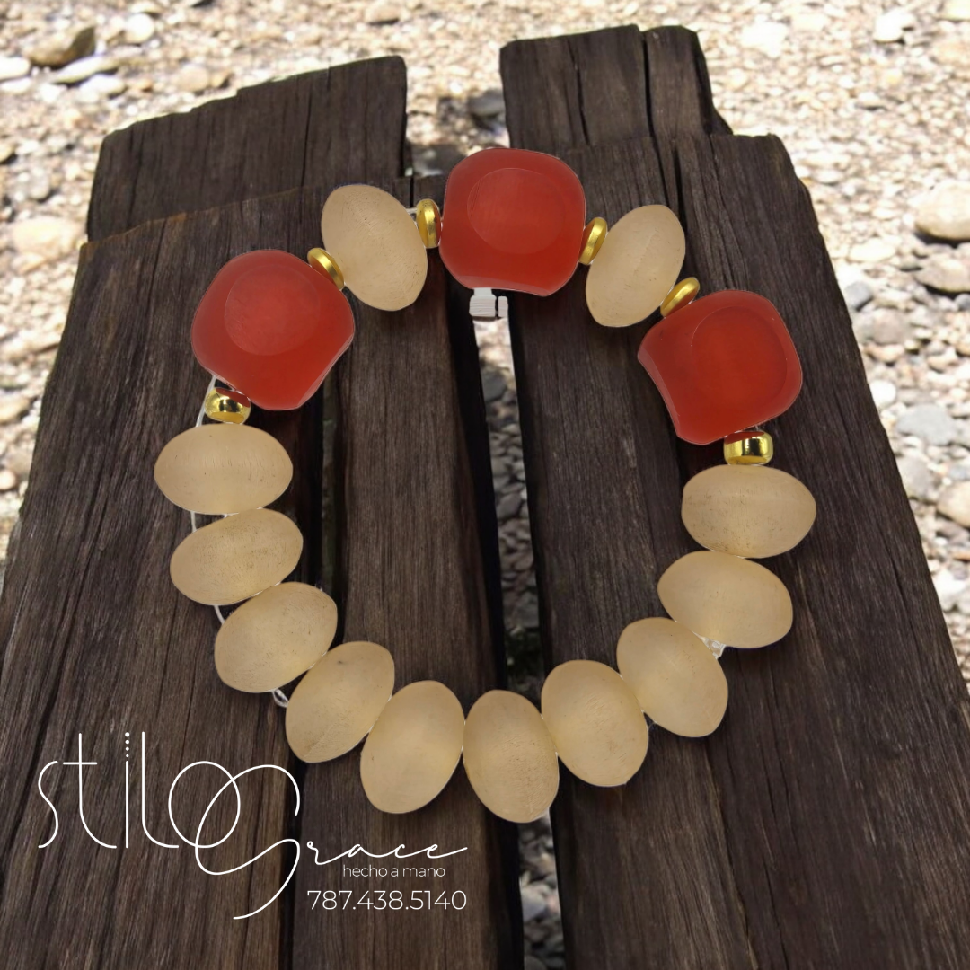 "Pulsera en resina Stella"                   "Resin Bracelet Stella"