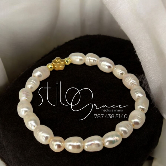 "Pulsera de perlas Perla Sofia" "Pearl Bracelet Perla Sofia"