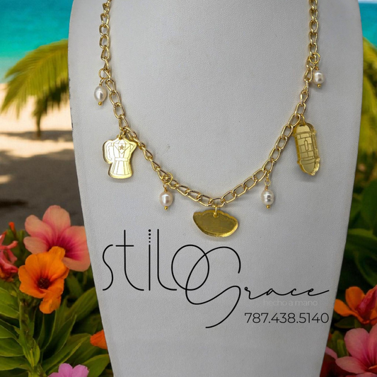 "Collar Soy Boricua" "Soy Boricua Necklace"