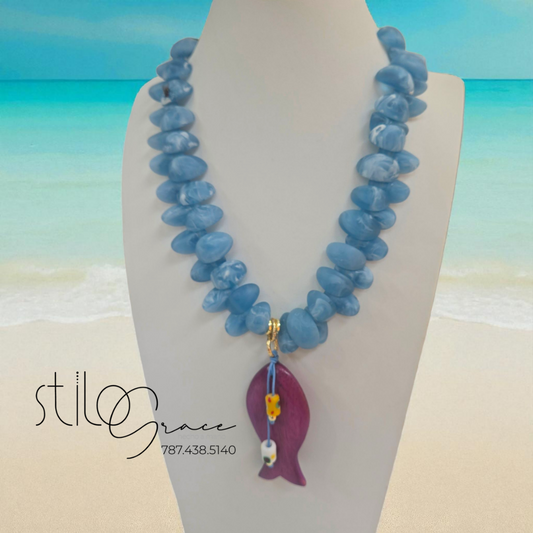 "Collar de pez Marlin" "Marlin Fish Necklace"