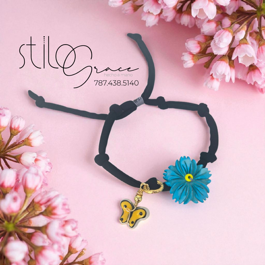 "Pulsera en licra Mariposa"   "Butterfly Lycra Bracelet"