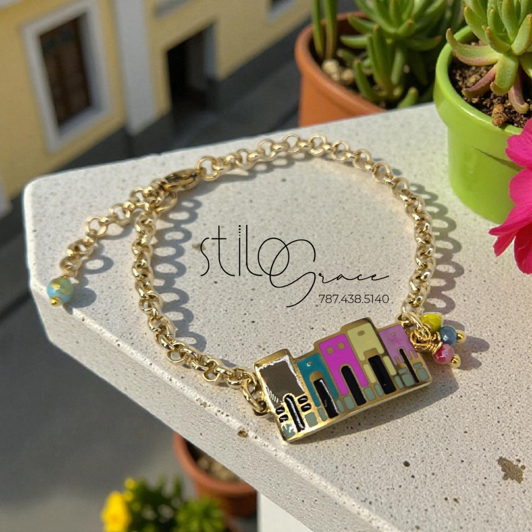 "Pulsera Casitas Viejo San Juan"            "Casitas Old San Juan Bracelet"