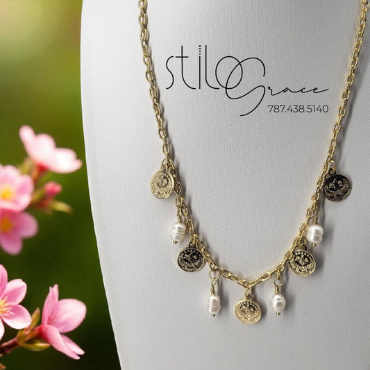 "Collar de monedas Indi" "Coin necklace Indi"